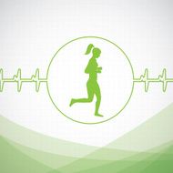 Woman running medical background N2