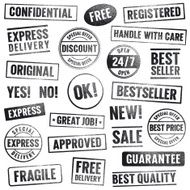 Grunge rubber stamps