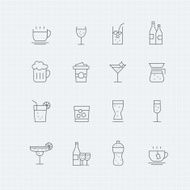 Beverage vector thin line symbol icon N2