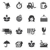 Logistics and Shipping Silhouette Icons N2