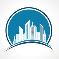 Abstract blue real estate icon design