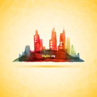 Colorful Abstract City Skyline Vector N7
