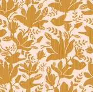 Wooden Magnolia Blossoms Seamless Pattern