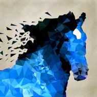 Abstract horse of geometric shape symbol N2