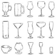 Vector Set of Sketch Stemware N2