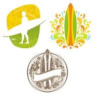 Surfing retro emblems