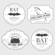 Funny vintage Halloween potion labels N2