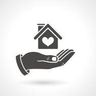Hand Holding House Symbol