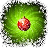 Christmas illustration with shiny red glass ball