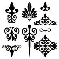 Set of floral elements vector