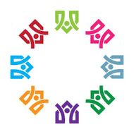 Global community partnership meeting social people logo icon