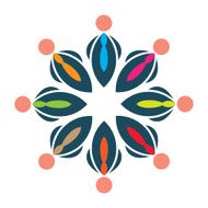 Business congres room meeting circle table logo icon