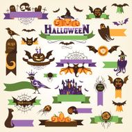 Set of halloween decorative elements N8