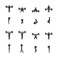 Weightlifting icon set