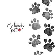 Watercolor illustration with animal footprints N5