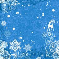 Reindeer Blue Scroll Background