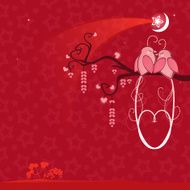 Valentine Birds with shooting star