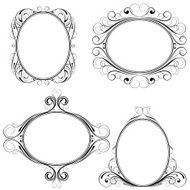 Set of ellipse ornamental frame