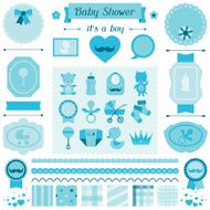 Boy baby shower set of elements for design N4