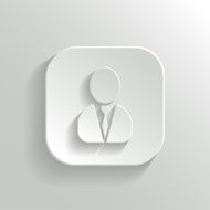 User icon - vector white app button