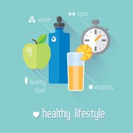 Healthy lifestyle flat illustration N3