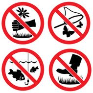 Nature protection vector signs