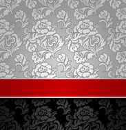 seamless decorative background silver with a red ribbon N2