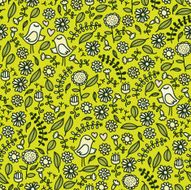 Seamless pattern with romantic bird N2
