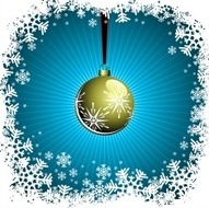 Christmas illustration with gold ball