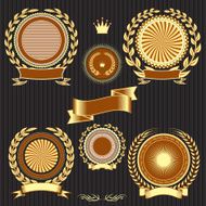 shields laurel wreaths and ribbons N3