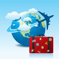 Airplane Travel with Suitcase N2