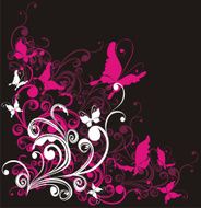 abstract background with floral ornament and butterfly N2