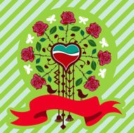 valentine banner with red rose