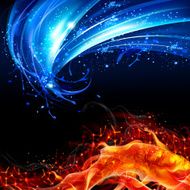 Fire and water concept background