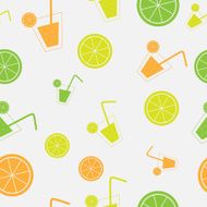 Citrus Cocktail Seamless Pattern Background Vector Illustration N6