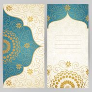 Vintage ornate cards with flowers and curls N10