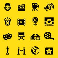Film industry Yellow Silhouette icons N2