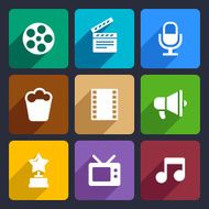 Movie Flat Icons Set 37
