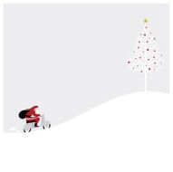 Santa riding a scooter