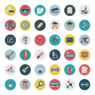 Set of Retro flat education icons back to school N2