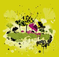 Natural background with ginko vector