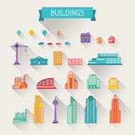 Cityscape icon set of buildings N4