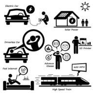 Future Technology Pictogram Icon Cliparts