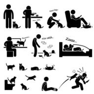 Man and Cat Relationship Pet