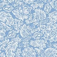 Baroque pattern with birds and flowers blue N2