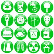 Silhouette vector Icons (Global Warming energy saving green ecology) Set#1