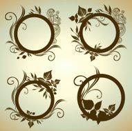Vector set of vintage frames N6
