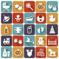 Baby flat icons Vector illustration N2