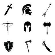 Ancient weapon icon set N2