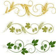 Wheat and hop ornament